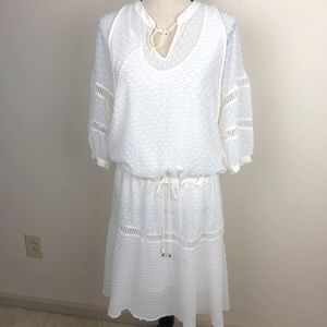 Ohne Titel | White Swiss Dot Silk Dress